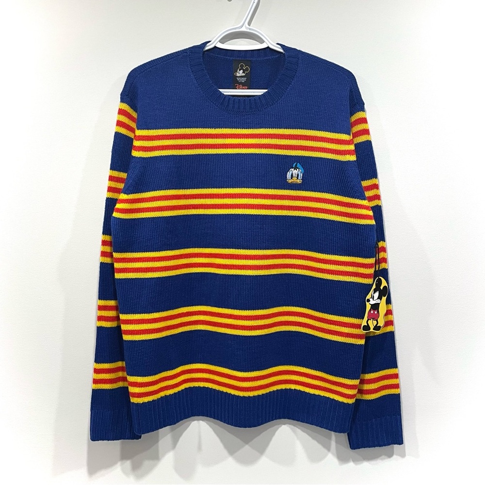 NEW Disney x Forever 21 Donald Duck Striped Knit Crew Neck Sweater (size M)